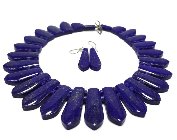 Lapis Lazuli Necklace And Earrings Set -  Lapis Necklace -  Lapis Earrings -  Lapis Necklace Set -  Lapis Lazuli Jewelry -  Lapis Gemstone