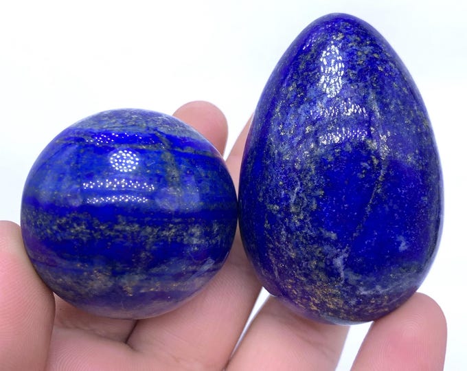 304g - Lapis Lazuli - Lapis Lazuli Sphere - Lapis Lazuli Egg - Lapis Sphere - Lapis, Lapis Stone - Lapis Egg - Lapis Ball - 2 Pcs