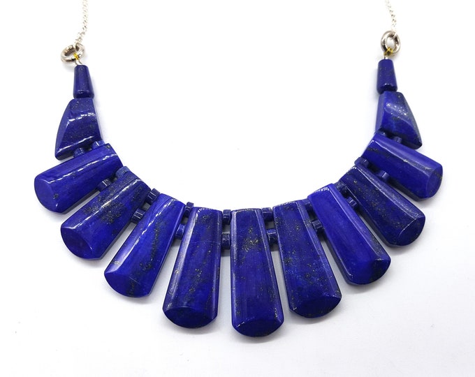 Lapis Lazuli Top Grade Natural Blue Necklace With Pair Earings