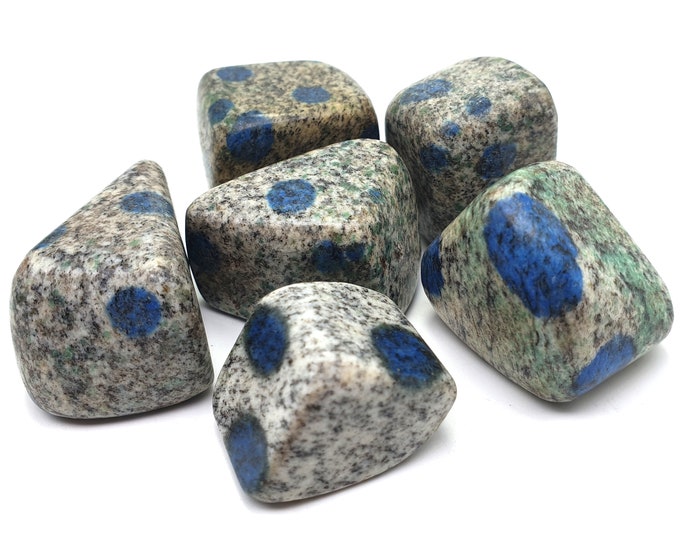 6 Pcs K2 Azurite - k2 tumbles - k2 jasper - k2 azurite tumbles - k2 energetic tumbles - healing tumbles,tumble stone,k2 jasper,k2 tumbles