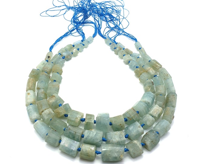 237 Grams Beautiful Natural Aquamarine Big Crystals Strands 3 Pieces