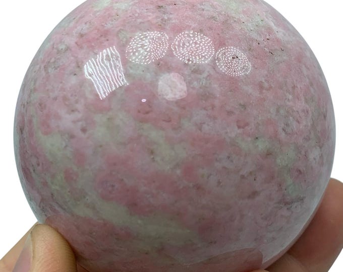 640g Polished Red Rhodochrosite Sphere - Rhodochrosite Crystal Ball