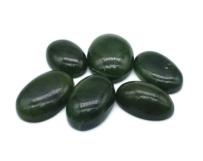 86 Grams Beautiful Green Nephrite Jade Cabochons