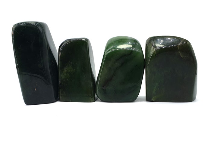 4 Pcs Nephrite Jade Beautiful Green Color Free Forms - Tumbles 734 Grams