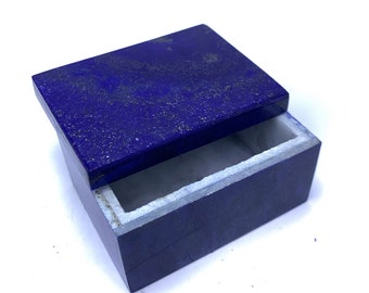 Polished Lapis Lazuli Box: Afghan Blue Stone, 71x48x36 mm