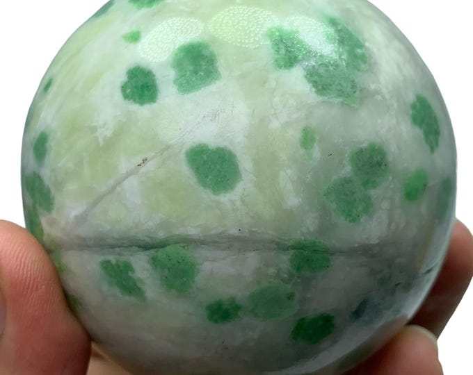 Amazing Quality Hydrogrossular Garnet Sphere: Polished Green Gemstone Ball