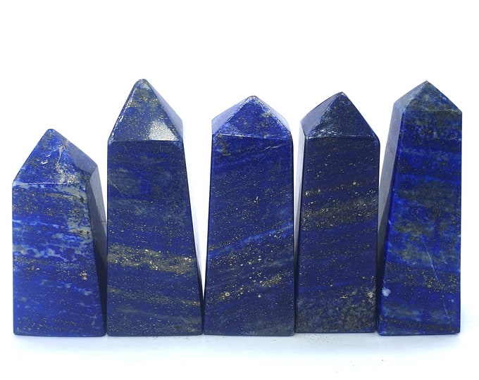Five Piece Beautiful Lapis Lazuli Towers - Obelisks 690 Grams