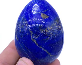 Polished Lapis Lazuli Egg: Deep Blue Healing Stone (262g)