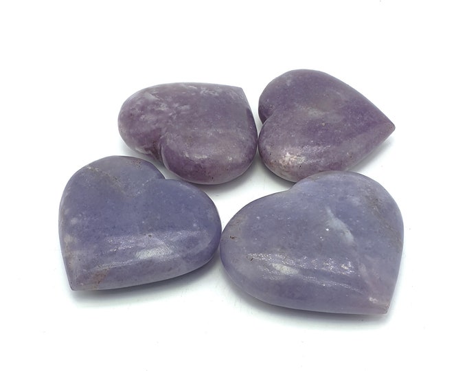 4 Pcs Lepidolite - Lapidolite Hearts - Lepidolite Stone Hearts - Lepidolite Stone - Healing Stone - Lepidolite Crystals,Lepidolite Crystal