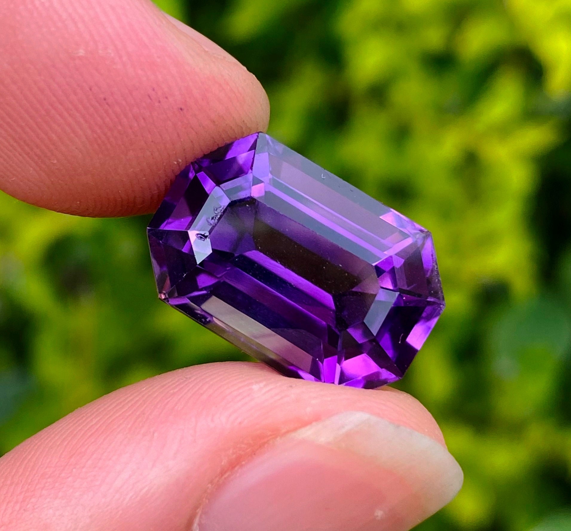 13 Cts Amethyst Emerald Cut Gemstone emerald Cut Amethyst emerald Cut amethyst Gemstone facet Amethyst amethyst 17.50x11.75x9.87mm Etsy