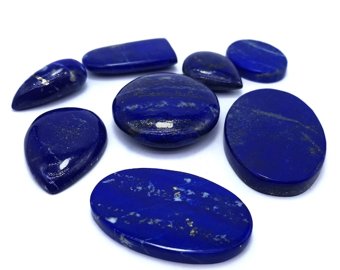 8 Pcs Lapis Lazuli Beautiful Cabochons -  Lapis Lazuli Cabochons -  Lapis Cabochons -  Lapis Mix Shape Cabochons -  Lapis Lazuli 56g