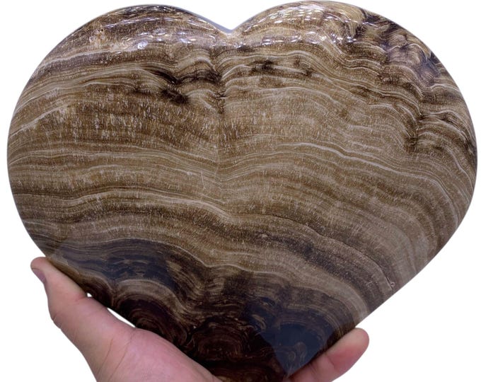 Best Quality Brown Color Chocolate Calcite Heart - Chocolate Calcite Heart  - Chocolate Heart - Chocolate Stone 2.5 Kg
