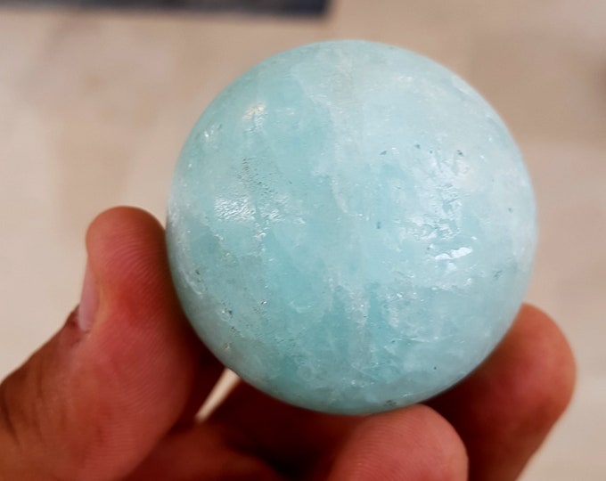 Beautiful Aquamarine Blue Color Ball From Afghanistan
