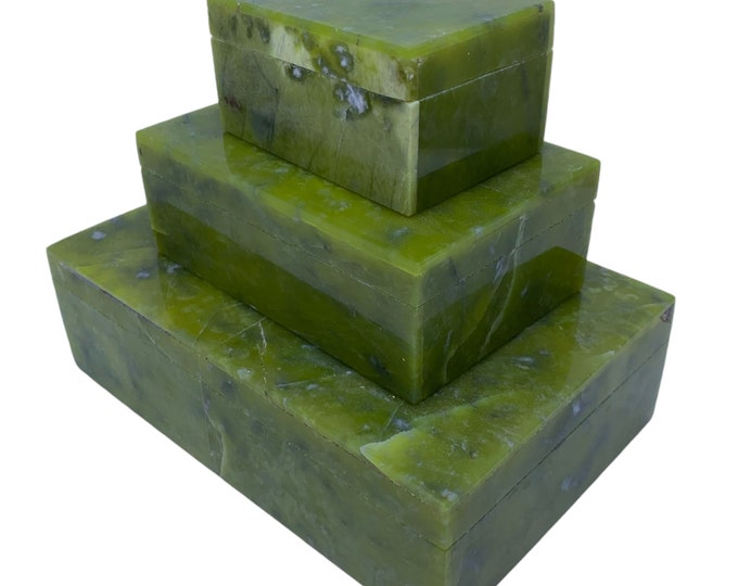Best Quality Green Shah Maqsood Jade Box Set - Jade - Shah Maqsood Box - Green Jade Box -  Jade Stone Box - Jade Box Set - Jade Jewelry Box