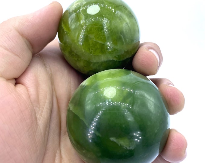 Amazing Quality Green Jade Balls,Spheres 325 Grams