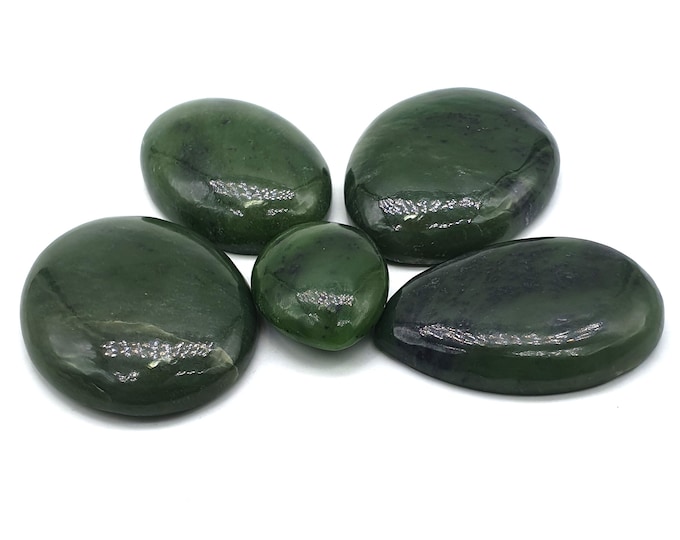 247 Grams Beautiful Green Nephrite Jade Cabochons