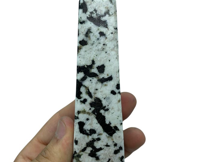 280g Black Tourmaline on Quartz Tower, Obelisk Gemstones