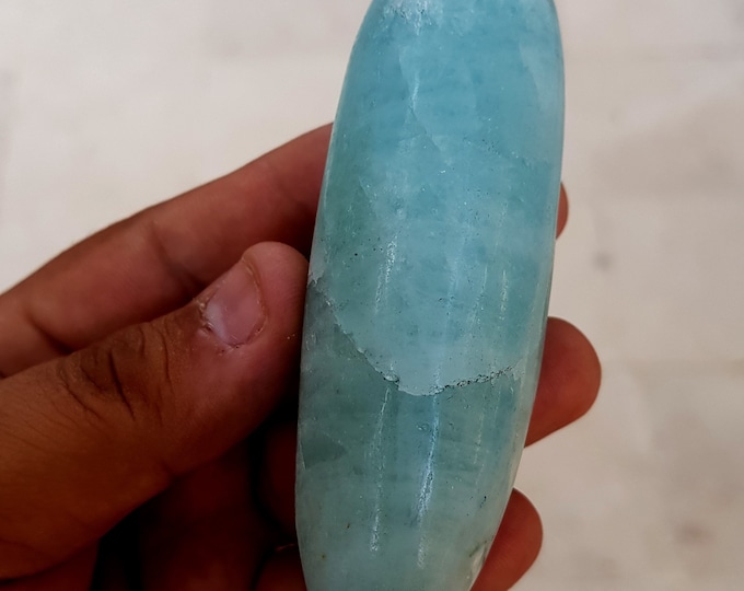 Amazing Color Pure Aquamarine Cucumber Shape Massage