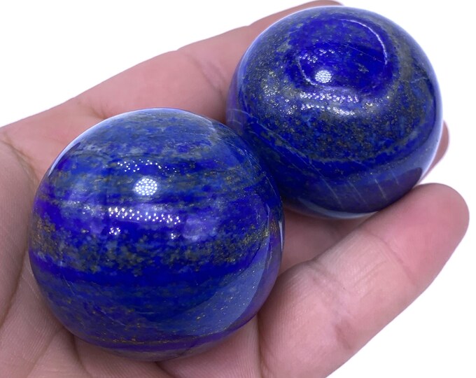 304g - Lapis Lazuli - Lapis Lazuli Spheres - Lapis Spheres - Lapis Sphere - Lapis - Lapis Stone - Lapis Spheres - Lapis Ball - 2 Pcs