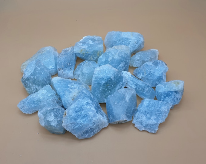 Super Quality Blue Color Raw Aquamarine - Aquamarine Stone - Aquamarine Crystal - Blue Aquamarine  18 Pieces
