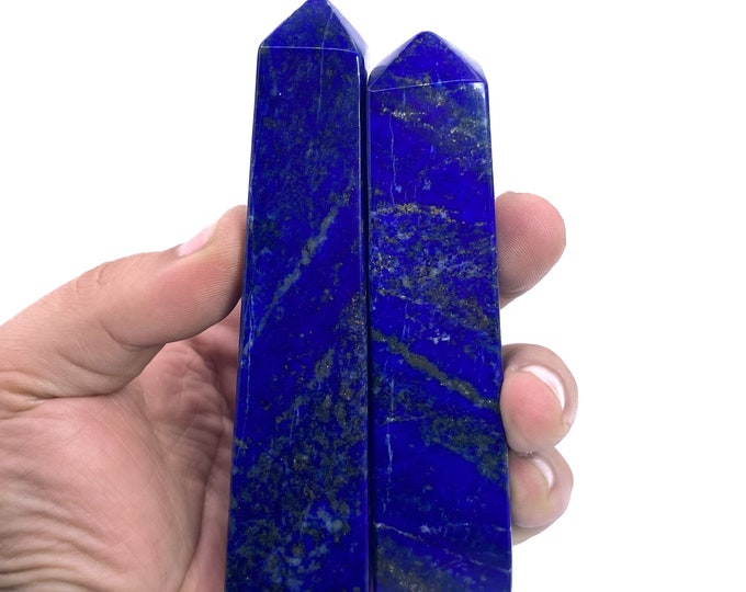 2 Pcs Great Quality Lapis Lazuli Towers 360 Grams