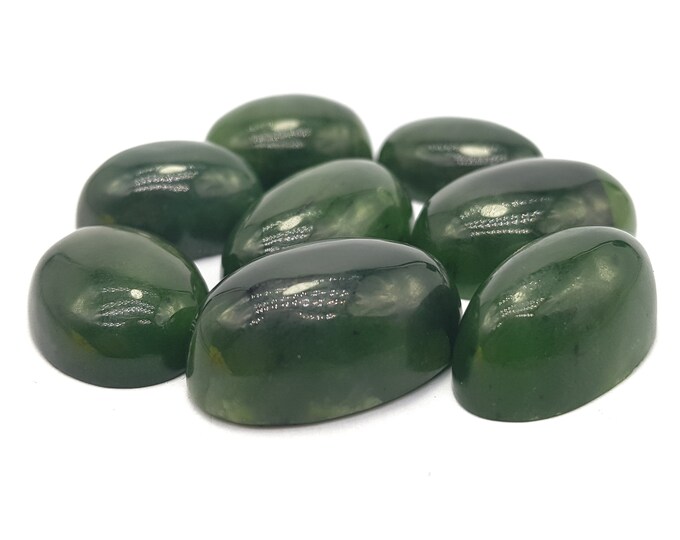 8 Pieces, Green Nephrite Jade Cabs, Nephrite Jade Cabochons, Nephrite Cabochons, Nephrite Crystals, Healing Jade, Green Jade, Green Nephrite
