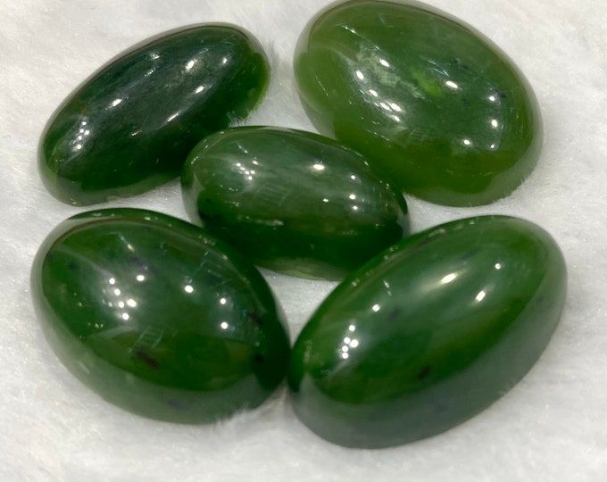 Green Nephrite Jade Cabs, Nephrite Jade Cabochons, Nephrite Cabochons, Nephrite Crystals, Healing Jade, Green Jade, Green Nephrite, 5 Pcs
