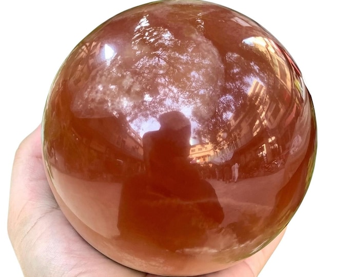 Top Quality Red Rose Calcite Sphere: Polished Crystal Ball (110mm)