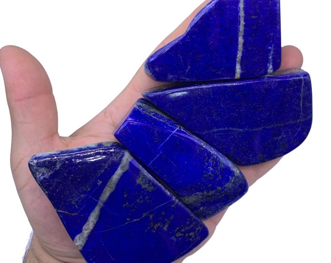 Great Quality Lapis Lazuli Freeform - Lapis Freeform - Lapis Crystal Freeform - Blue Lapis Lazuli - Blue Lapis Freeform - 4 Pcs