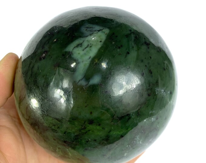 980 Grams Great Quality Green Color Nephrite Jade Ball/Sphere - Nephrite Jade - Jade Ball - Nephrite Jade Ball/Sphere