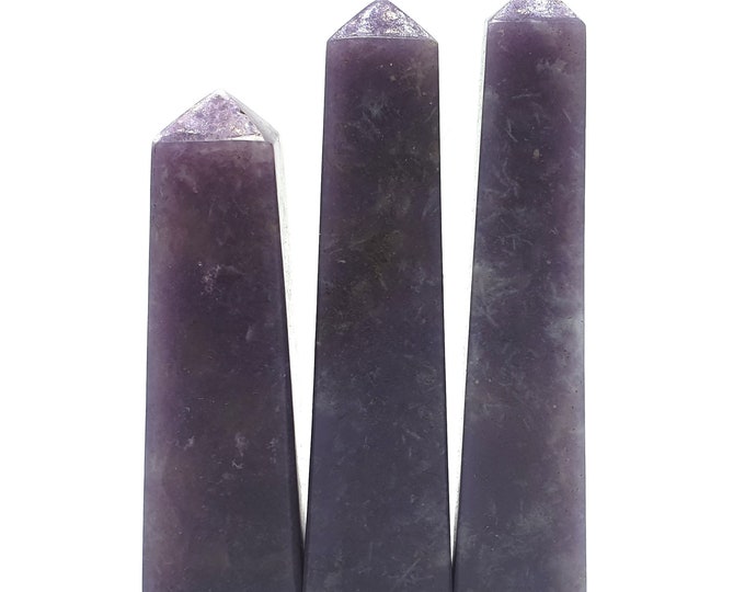 3 Pcs Lepidolite Towers Lepidolite Obelisks - Lepidolite Stone - Pink Lepidolite - Lepidolite Chakra - Healing Stone - Energy Stone
