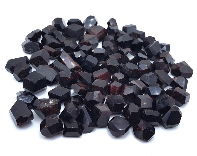 200 Grams Beautiful Polished Faceted Red Garnet Tumbles