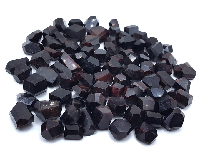 200 Grams Beautiful Polished Faceted Red Garnet Tumbles