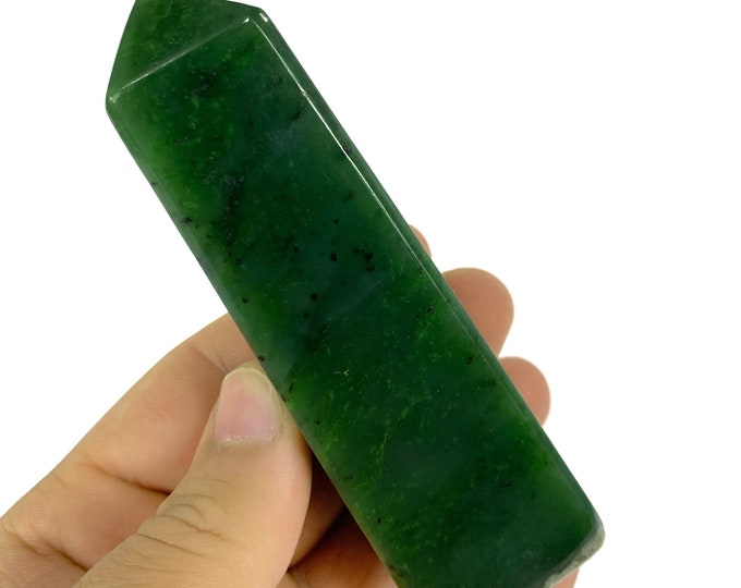 Great Quality Nephrite Jade Tower, Nephrite Jade, Nephrite Jade Obelisk, Nephrite Jade Stone, Jade Obelisk, Jade Tower, Green Nephrite Jade