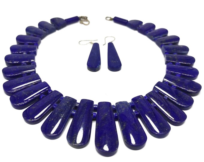 Lapis Lazuli Necklace And Earrings Set -  Lapis Necklace -  Lapis Earrings -  Lapis Necklace Set -  Lapis Lazuli Jewelry -  Lapis Gemstone