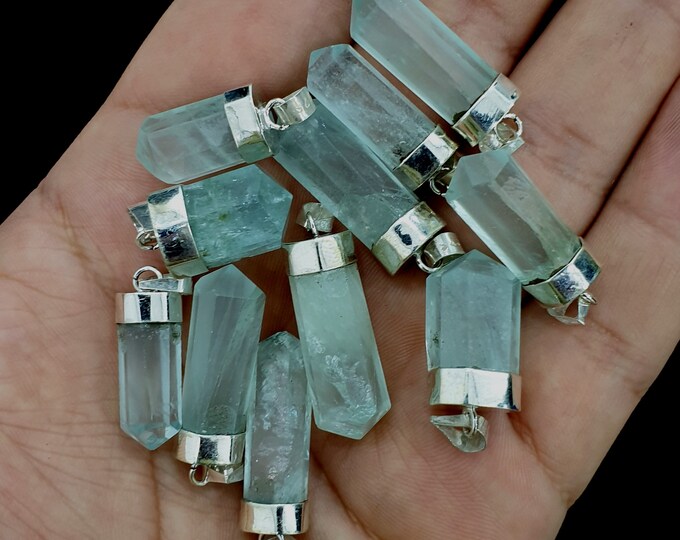 Great Quality Clean Aquamarine Blue Color Pendents 47 Grams