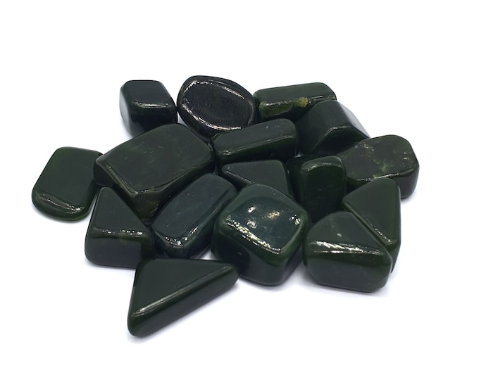 260 Grams Top Quality Dark Green Color Nephrite Jade,Nephrite Jade Tumbles,Nephrite Stone,Green Nephrite,Green Nephrite Tumbles 16 Pcs