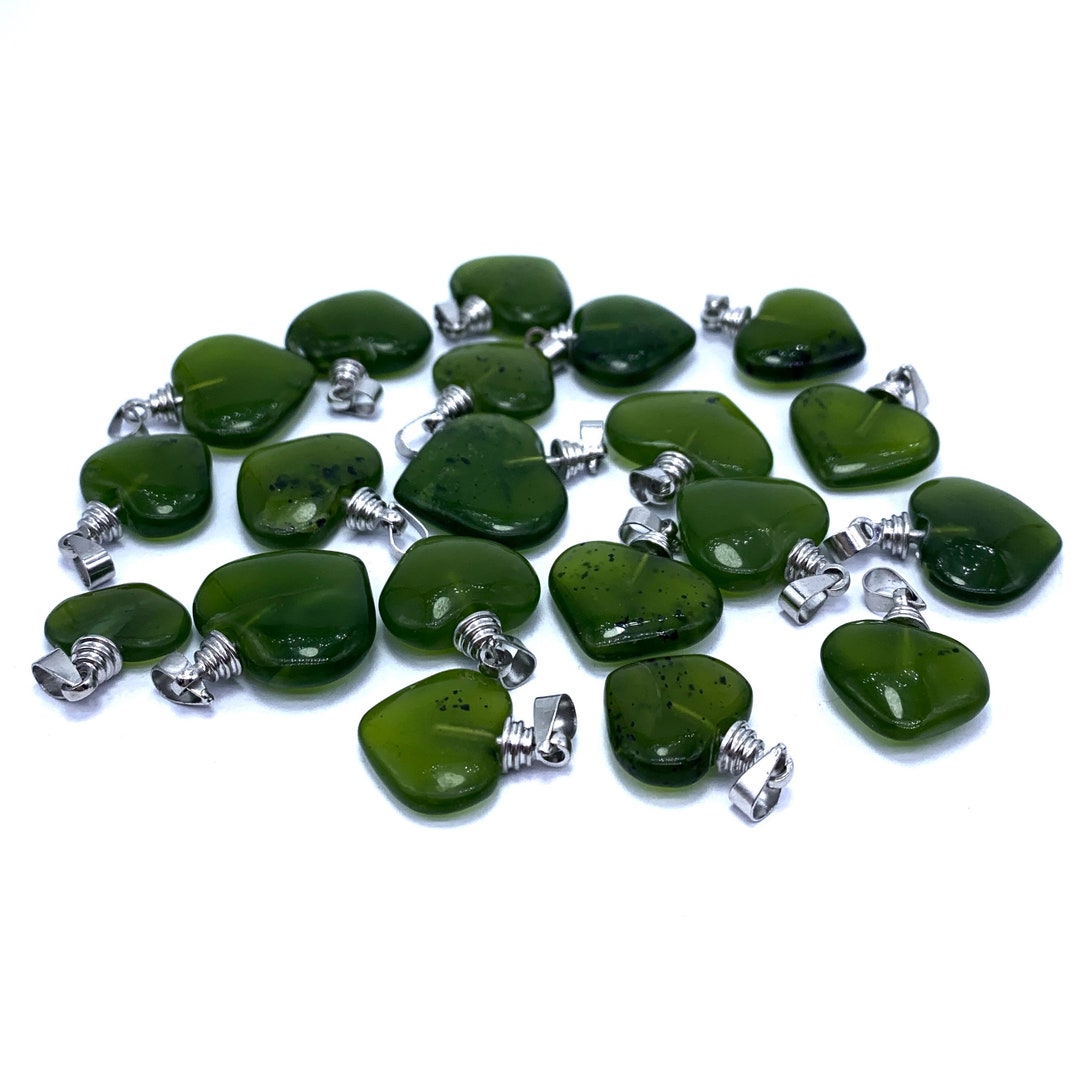 Top Quality Green Color Serpentine Hearts - Green Serpentine Stone ...