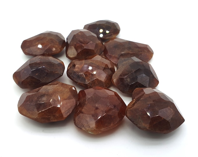 145 Grams Red Color Faceted Spessartine Garnet Hearts - Garnet Hearts - Garnet Stone Hearts - Spessartine Garnet Hearts - Spessartine Garnet
