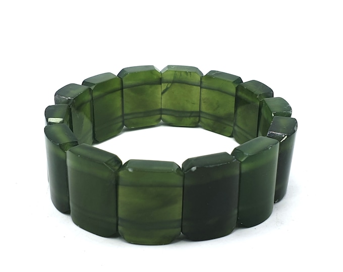 Jade Bracelet - Green Jade Bracelet - Pray - Stone 63 Grams
