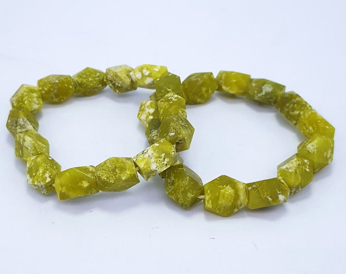 2 Pcs Beautiful Green Color Jade Bracelets - Jade Crystals - Green Jade - Jade Stone - Jade Bracelets 65 Grams