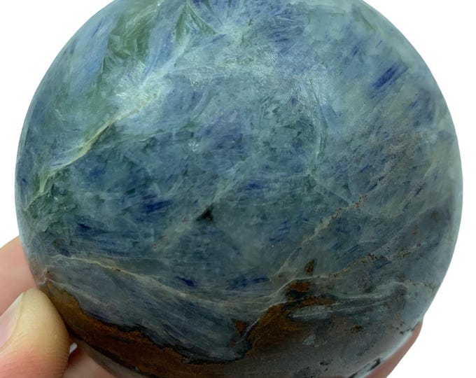Blue Kyanite Sphere: Polished Crystal Ball (74mm, 720g)
