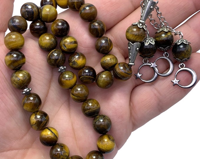 Great Quality Tiger Iron Rosary -  Tiger Iron Strands -  Tiger Eye Iron Beads Rosary -  Tiger Eye Point Beads