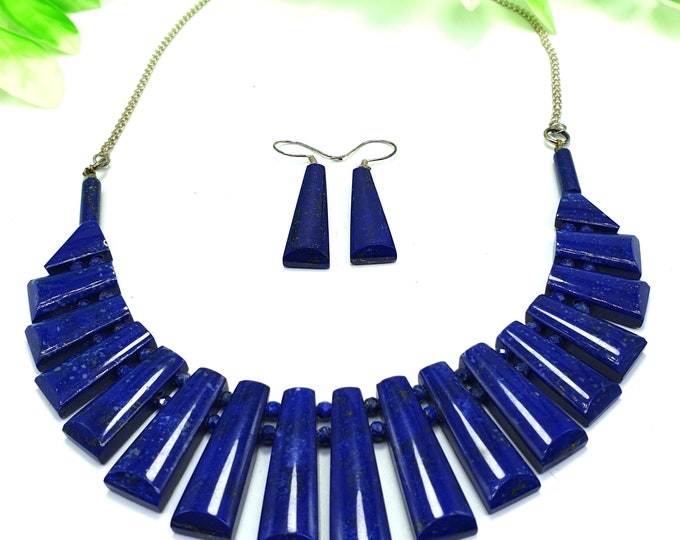 Lapis Lazuli Necklace - Lapis Necklace - Lapis Necklace With Earrings - Lapis Stone - Healing Stone - Lapis Stone Necklace,Lapis Lazuli