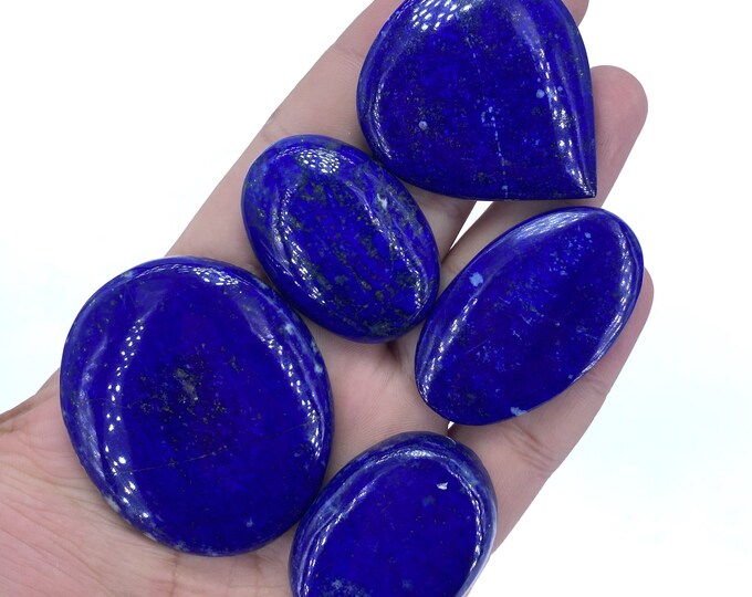 160 Grams Great Quality Lapis Lazuli Cabochons Blue Clour 5 Pcs