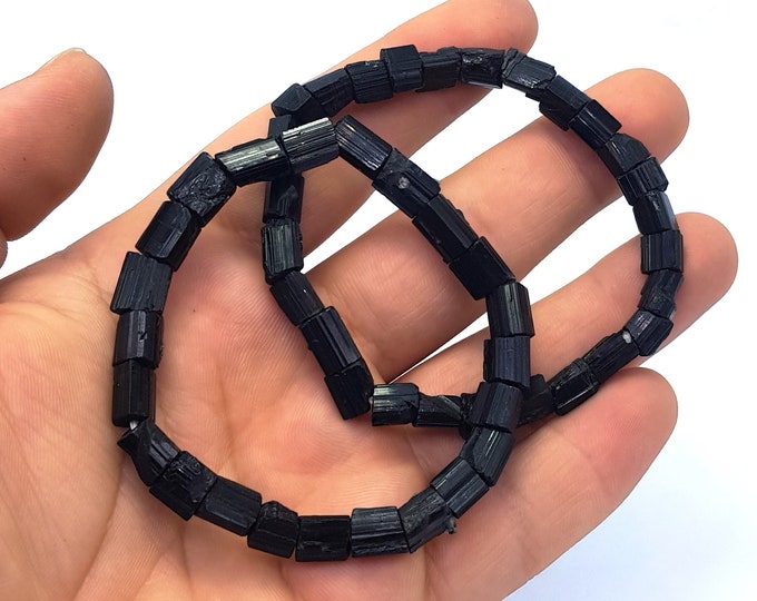 2 Pcs Great Quality Mini Small Black Tourmaline Bracelets - Tourmaline Crystals - Black Tourmaline - Tourmaline Bracelets 35 Grams