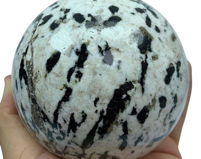 Top Quality Black Tourmaline on Quartz Ball, Sphere Gemstones