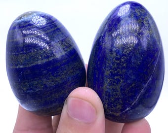 2 Pcs Beautiful Blue Color Lapis Lazuli Eggs - Lapis Eggs - Healing Stone - Eggs - Lapis Eggs - Lapis Stone