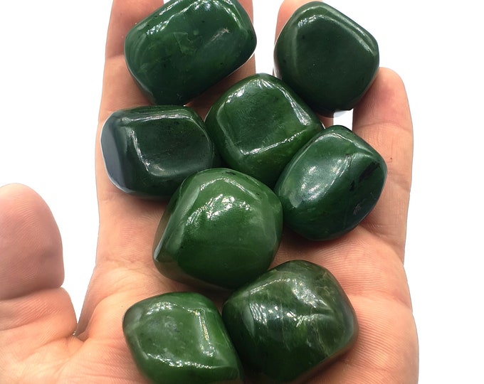 410 Grams Green Color Beautiful Nephrite Jade Tumbles