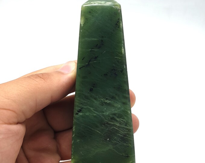 Nephrite Jade - Nephrite Jade Tower - Jade Obliques - Nephrite Towers - Jade Stone - Healing Stone,Green Jade Towers
